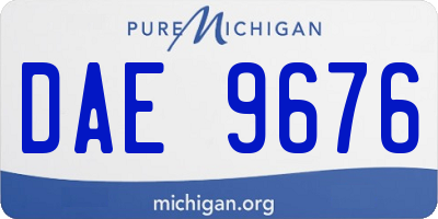 MI license plate DAE9676