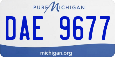 MI license plate DAE9677