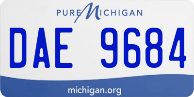 MI license plate DAE9684