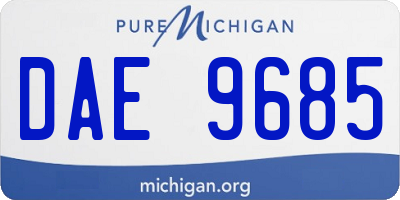 MI license plate DAE9685