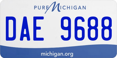 MI license plate DAE9688