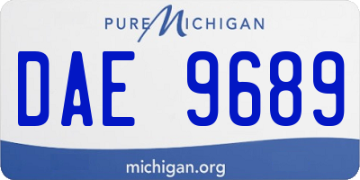 MI license plate DAE9689