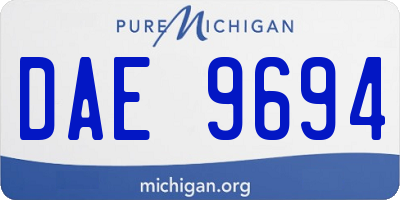 MI license plate DAE9694