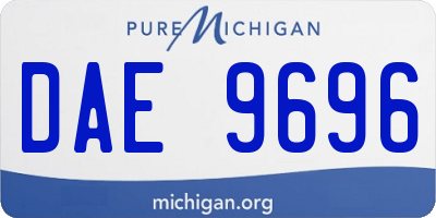 MI license plate DAE9696