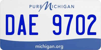 MI license plate DAE9702