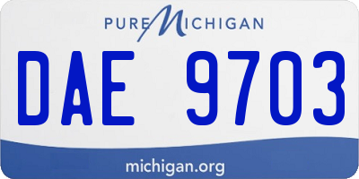 MI license plate DAE9703