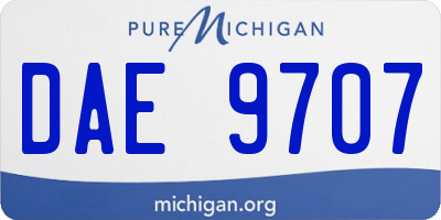 MI license plate DAE9707