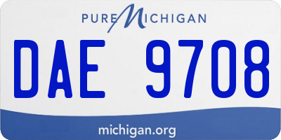 MI license plate DAE9708
