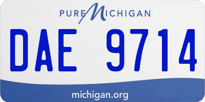 MI license plate DAE9714
