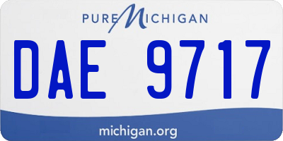 MI license plate DAE9717