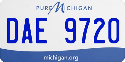 MI license plate DAE9720