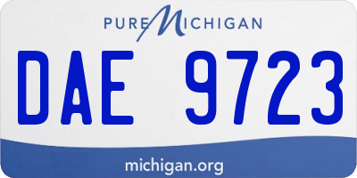 MI license plate DAE9723