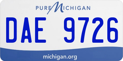 MI license plate DAE9726