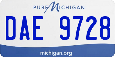 MI license plate DAE9728