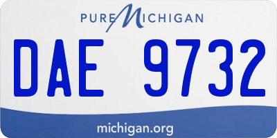 MI license plate DAE9732