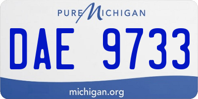 MI license plate DAE9733