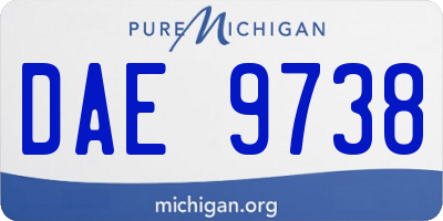 MI license plate DAE9738