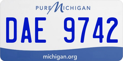 MI license plate DAE9742