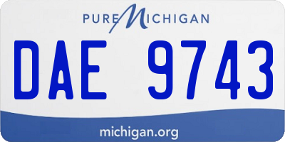 MI license plate DAE9743