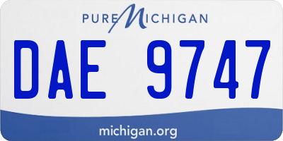 MI license plate DAE9747