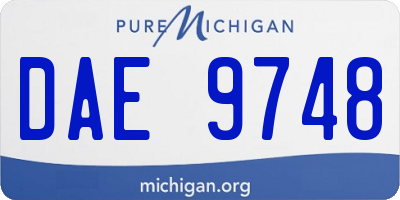 MI license plate DAE9748