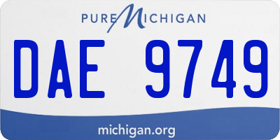 MI license plate DAE9749