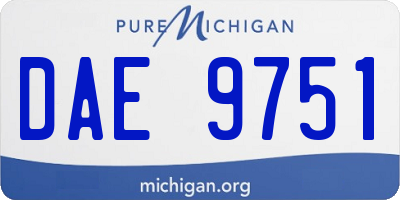 MI license plate DAE9751