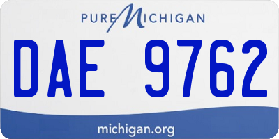 MI license plate DAE9762