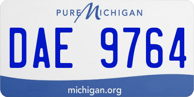 MI license plate DAE9764