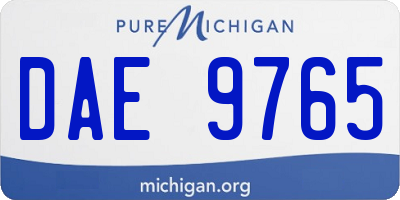 MI license plate DAE9765