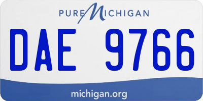 MI license plate DAE9766