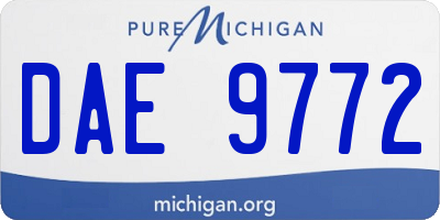 MI license plate DAE9772