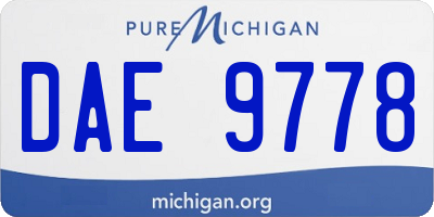 MI license plate DAE9778