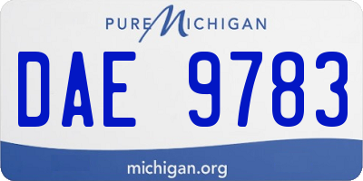 MI license plate DAE9783
