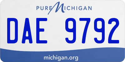 MI license plate DAE9792