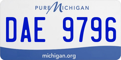 MI license plate DAE9796