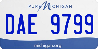 MI license plate DAE9799