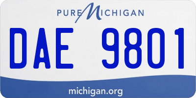 MI license plate DAE9801