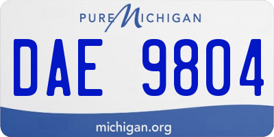 MI license plate DAE9804