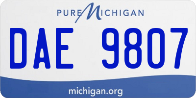 MI license plate DAE9807