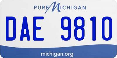 MI license plate DAE9810