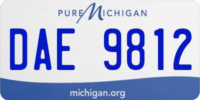 MI license plate DAE9812