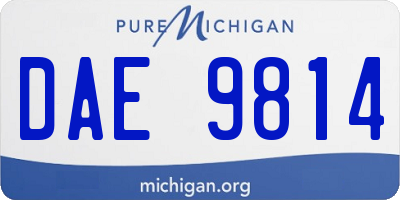 MI license plate DAE9814