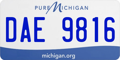MI license plate DAE9816