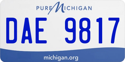 MI license plate DAE9817