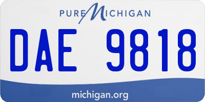 MI license plate DAE9818