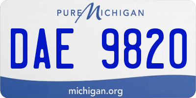 MI license plate DAE9820