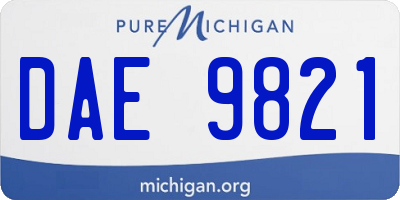 MI license plate DAE9821