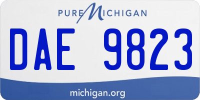 MI license plate DAE9823