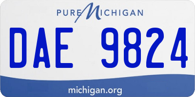 MI license plate DAE9824